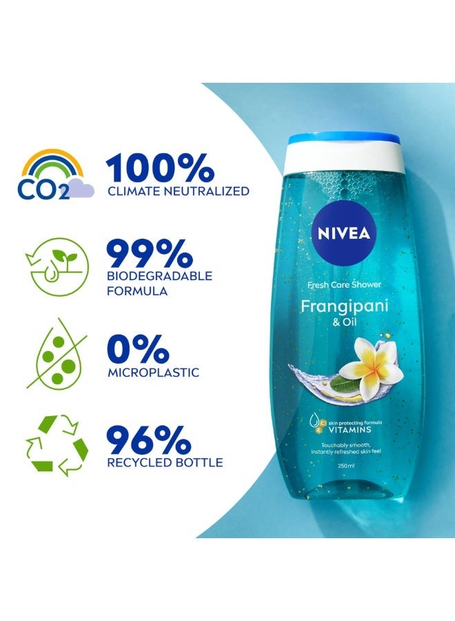 Nivea Fresh Shower Frangipani & Oil Skin Protecting Formula with Vitamins 250ML - Image 4